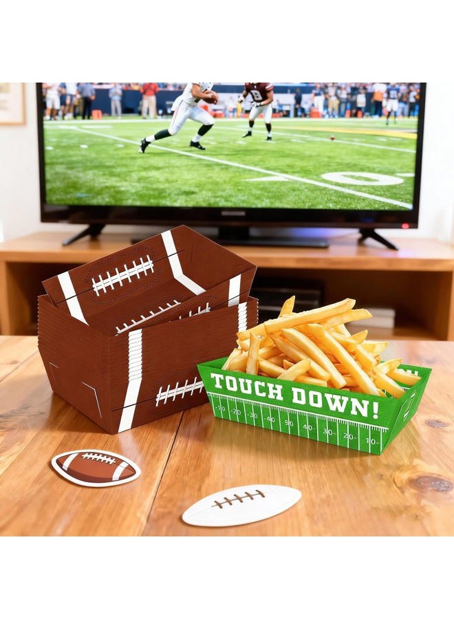Utolily 36pcs Football Disposable Paper Food Trays Super Football Bowl Birthday Serving Paper Food Boats Game Day Party Decorations - Image 5