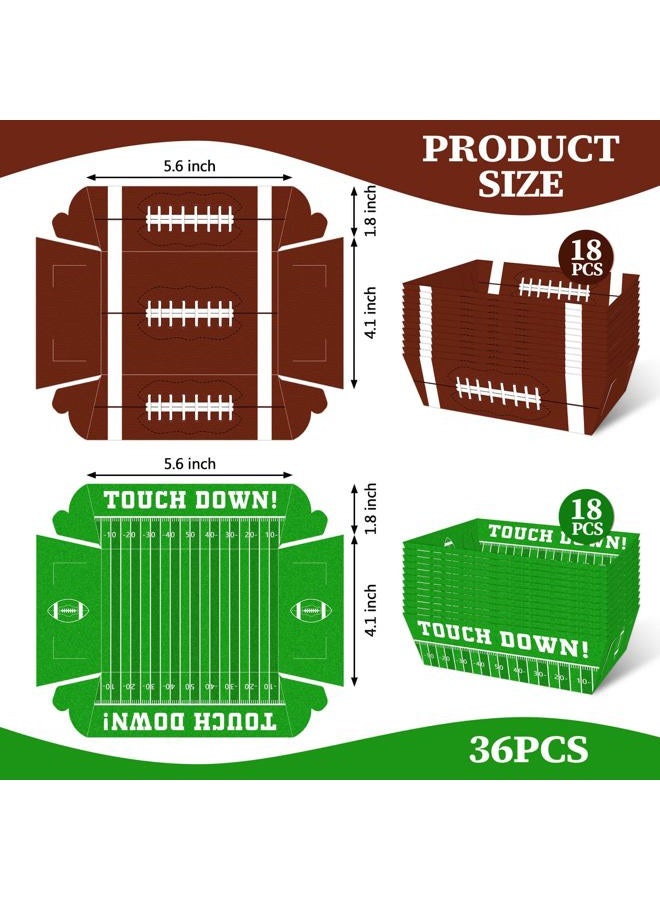 Utolily 36pcs Football Disposable Paper Food Trays Super Football Bowl Birthday Serving Paper Food Boats Game Day Party Decorations - Image 2