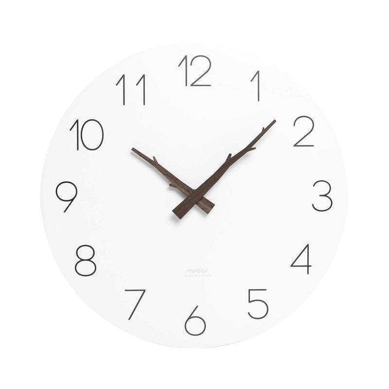 mooas Flatwood Twig Wall Clock12 NonTicking Sweep Movement Decorative Battery Operated Simple Modern Wall Clock for Home Living Room Kitchen Bedroom Office School Twig