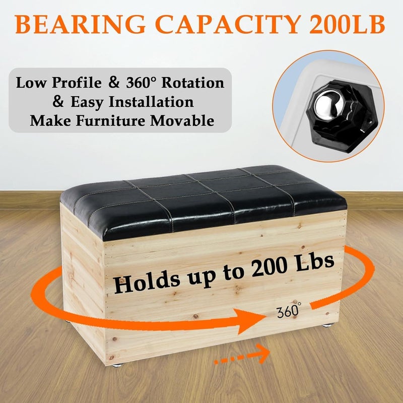 HZYH 4Pcs Ball Bearing Rollers, 360º Rotation Universal Ball Casters for Small  Furniture - Image 3
