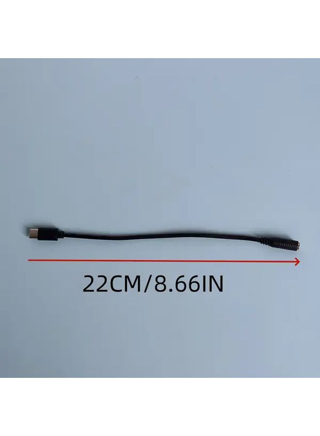 2 قطع كابل DC إلى Type C أنثى إلى ذكر كابل تحويل للمراوح ومصابيح LED ومحول الطاقة اتصال موصل مضغوط أسلاك موثوقة عالية الجودة أسود - Image 2
