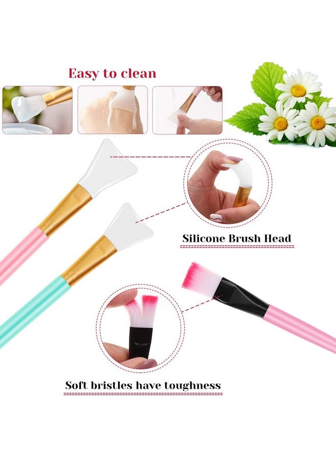anezus Nezus 11 Pcs Diy Facial Mask Mixing Tool Kit With Bowl Stick Spatula Silicone Brush Spray Bottle Puff Soaking Bottle Gauges (Pink)  - Image 5