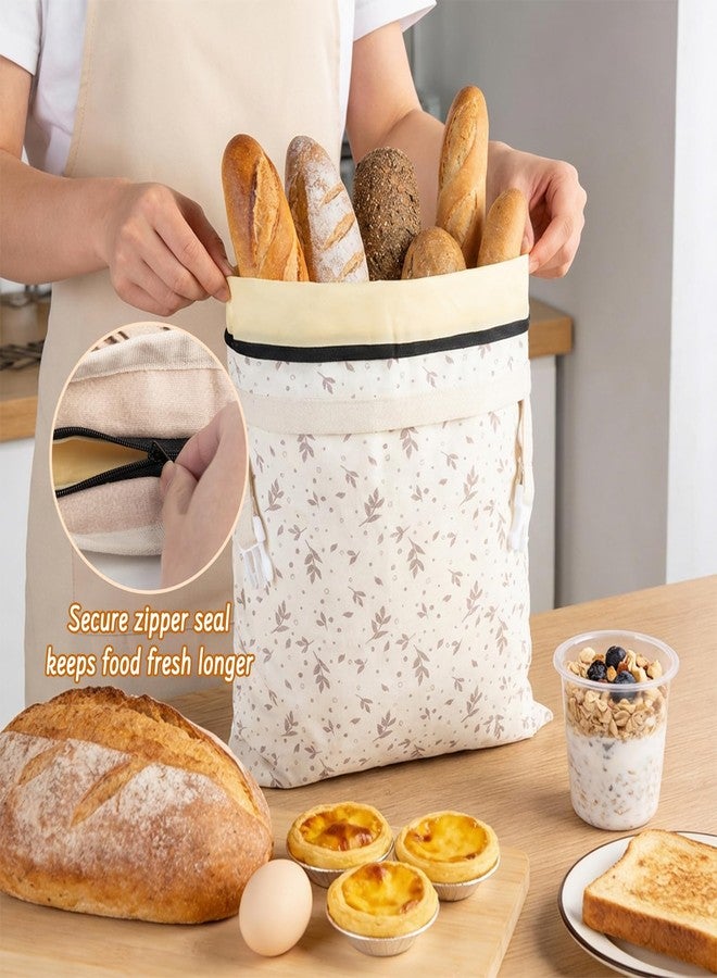 Lemoobolsa 2-Pack Reusable Beeswax Bread Bags for Sourdough & HomemadeBread with Zipper, 16.5 x 13 inch bread bags for Food Storage - Image 3