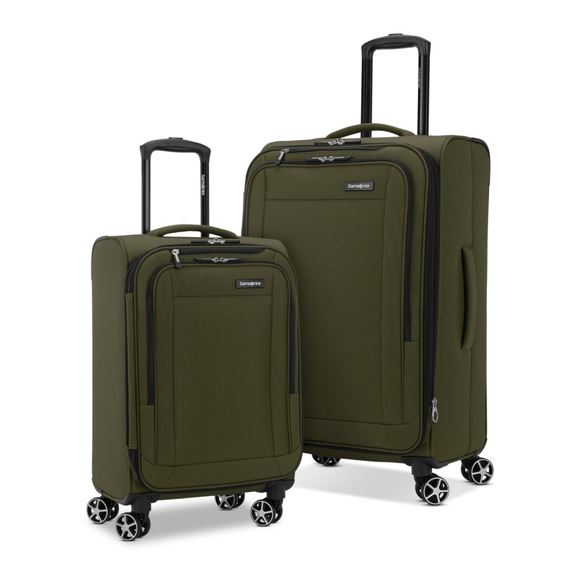 Samsonite Saire LTE Softside Expandable Luggage with Spinner Wheels, Olive Green, 2-Piece Set (Carry-on/Medium) - Image 3