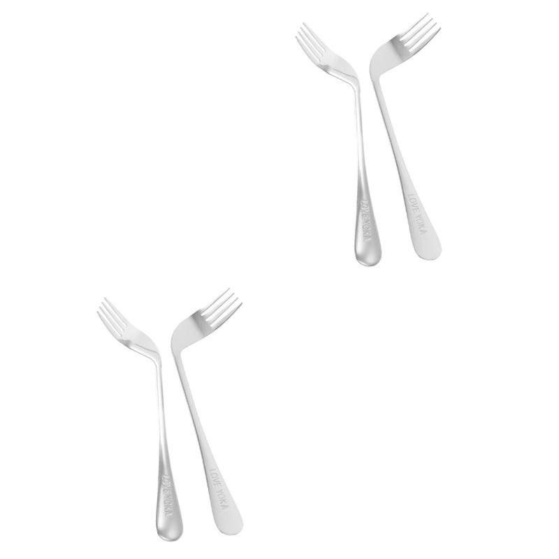 Angled Feeding Forks 4 Pack Elderly Disabled Bedridden Patients Tableware Utensils Set - Image 2