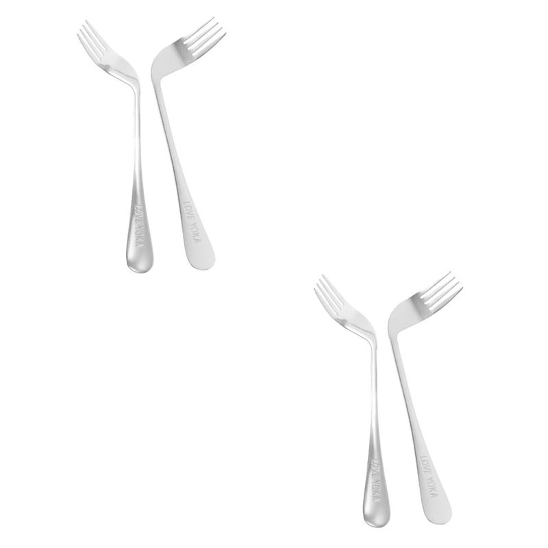 Angled Feeding Forks 4 Pack Elderly Disabled Bedridden Patients Tableware Utensils Set - Image 4