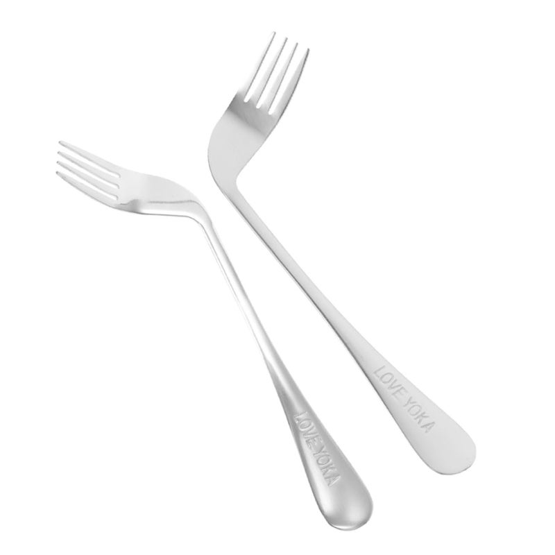 Angled Feeding Forks 4 Pack Elderly Disabled Bedridden Patients Tableware Utensils Set - Image 5