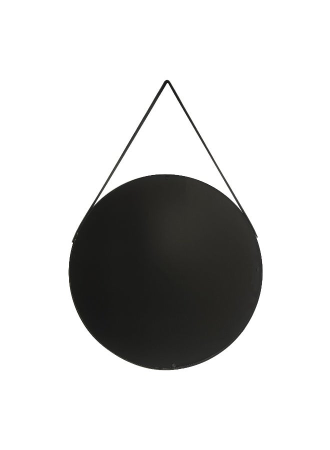 Migue home Round Iron Framed Wall Mirror, Modern Decorative Circle Mirror For Living Room, Bedroom, Bathroom & Entryway - Size 60cm x 60cm in Black - Image 3