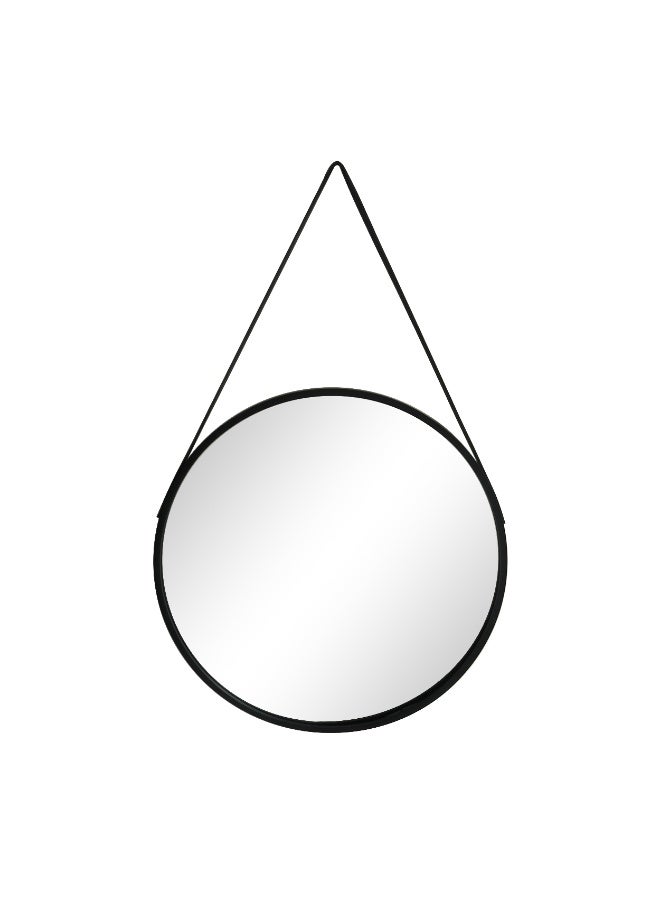 Migue home Round Iron Framed Wall Mirror, Modern Decorative Circle Mirror For Living Room, Bedroom, Bathroom & Entryway - Size 60cm x 60cm in Black - Image 1