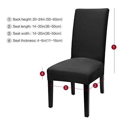 Fuloon Fuloon 6 Pack Super Fit Stretch Removable Washable Short Dining Chair Protector Cover Seat Slipcover for Hotel  Dining Room  Ceremony  Banquet Wedding Party  - Image 3