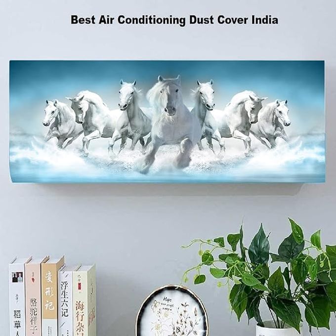 justone choice Polyester Printed Air Conditioning Dust Cover Folding Designer Ac Cover For Indoor Split Ac 1.5 Ton (97 X 31 X 21 .5 ) - Image 2
