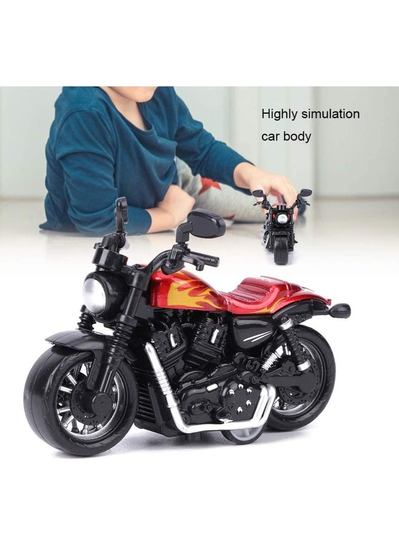 Y&D - Alloy Motorbike Toy Highly Simulation Model Pull-Back Vehicle for Child Intellectual Gift Set(Red) - Image 1