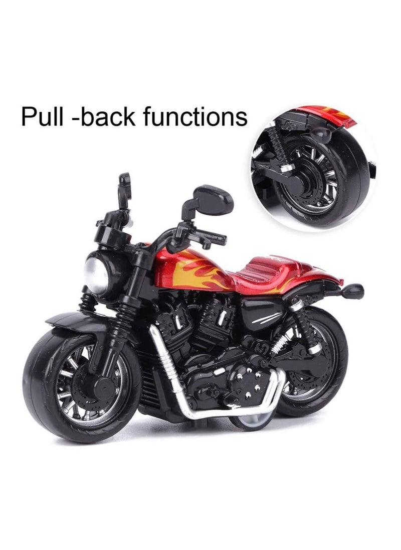 Y&D - Alloy Motorbike Toy Highly Simulation Model Pull-Back Vehicle for Child Intellectual Gift Set(Red) - Image 1