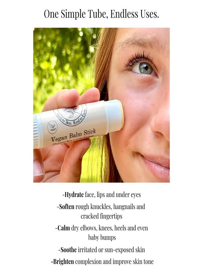 Vegan Balm Stick | Organic Sunflower Oil, Apricot Kernel Oil & Shea Butter | Multi-Use Hydrating Balm for Lips, Face, Hands | Soothing Natural Skincare | Travel-Friendly Moisturizer - Image 2