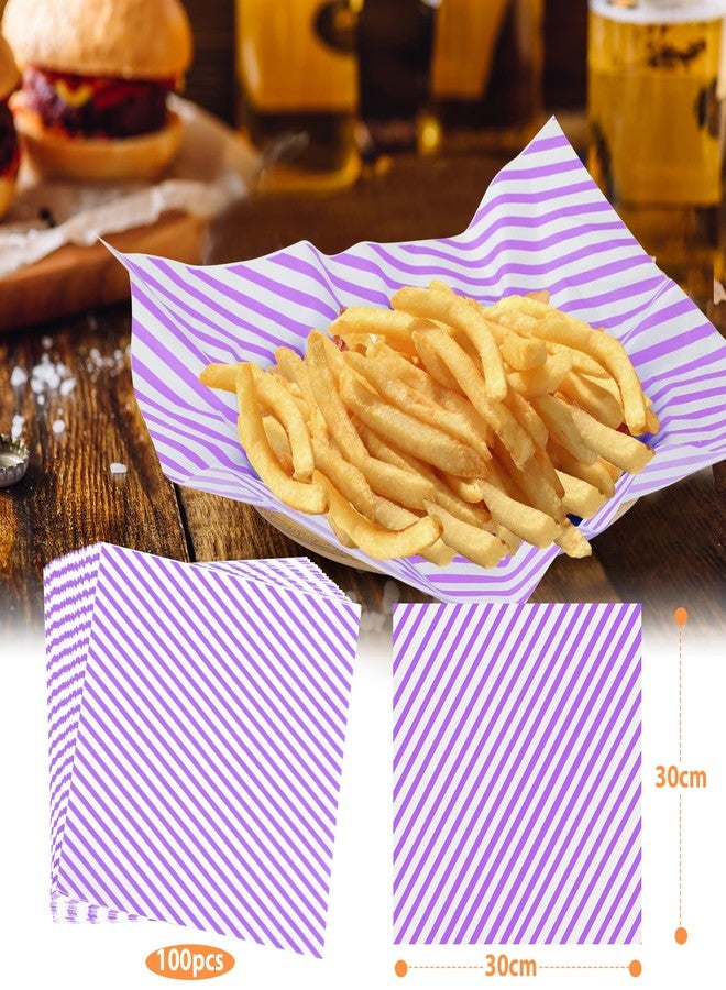 KIKISML 100 PCS Deli Paper Sheets 12 * 12 Inch, Food-graded Greaseproof Paper Food Basket Liners for Sandwiches, Burgers, Fries Wrapping Paper for Party, Festival and Outdoors - Purple - Image 2