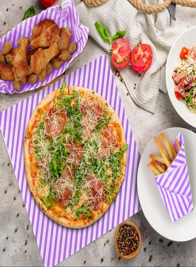 KIKISML 100 PCS Deli Paper Sheets 12 * 12 Inch, Food-graded Greaseproof Paper Food Basket Liners for Sandwiches, Burgers, Fries Wrapping Paper for Party, Festival and Outdoors - Purple - Image 5
