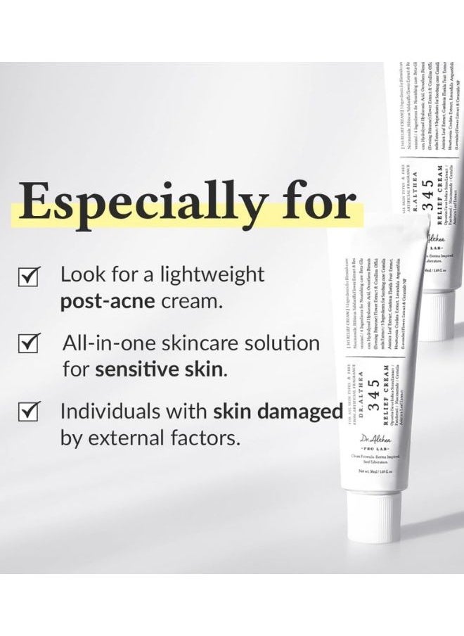 Dr.althea 345 Relief Cream 50mlx2 (Pack of 2), Daily Face Moisturizer, Blemish Relief Care, VEGAN Skincare for All Skin Types  - Image 2