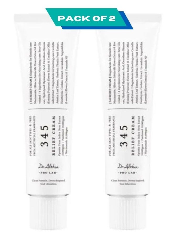 Dr.althea 345 Relief Cream 50mlx2 (Pack of 2), Daily Face Moisturizer, Blemish Relief Care, VEGAN Skincare for All Skin Types  - Image 1
