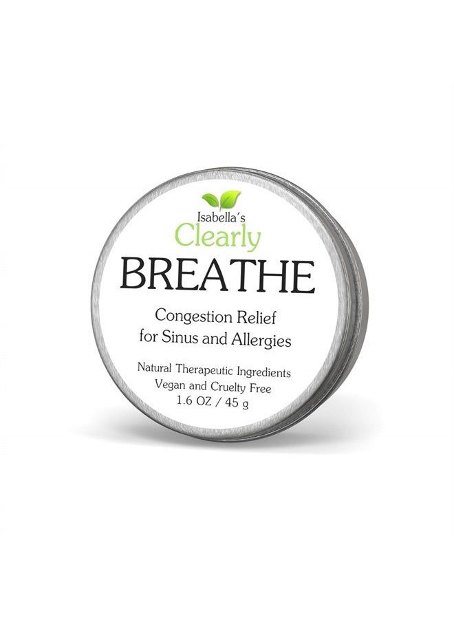 Isabella's Clearly - BREATHE Easy, Natural Aromatherapy Essential Oil Blend for Sinus and Nasal Congestion Relief, Seasonal Allergies | Chest Rub for Adults, Kids, Toddlers, Babies with Peppermint + Eucalyptus | USA Made - Image 1