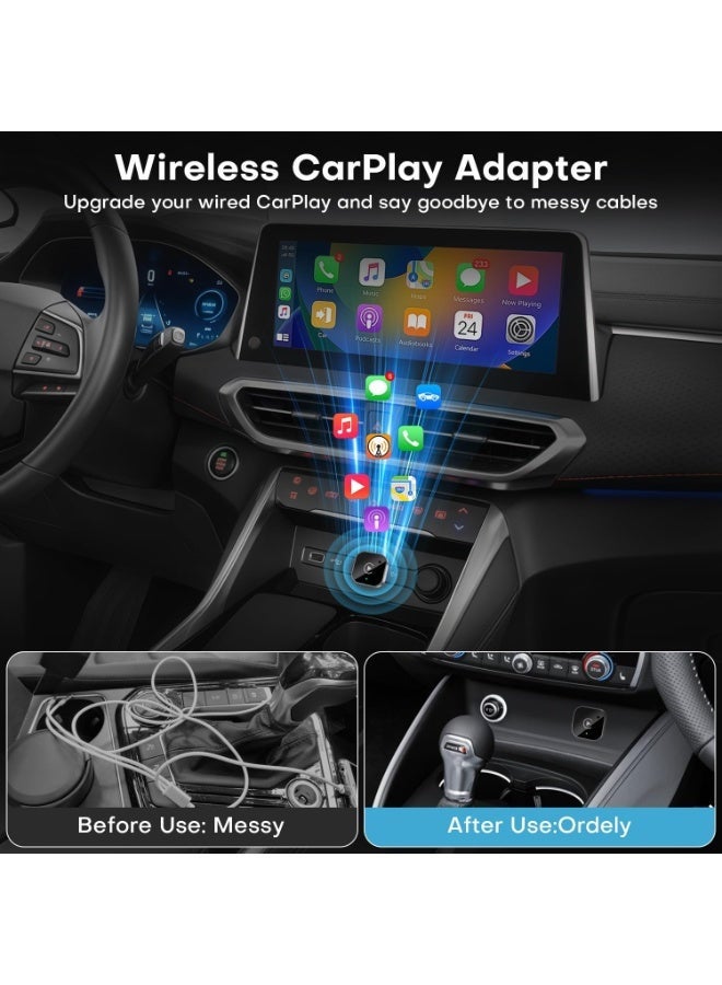 Generic 2-in-1 Wireless CarPlay & Android Auto Adapter, Plug & Play CarPlay Dongle Converts Wired to Wireless, Fast Auto-Connect, No Delay, Compact Design for iPhone & Android with USB/USB-C Port(Black)  - Image 2