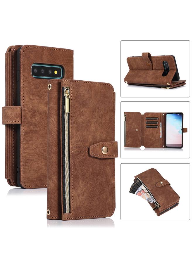 S-TOP Case For Samsung Galaxy S10+ Dream 9-Card Wallet Zipper Bag Leather Phone Case - Image 1