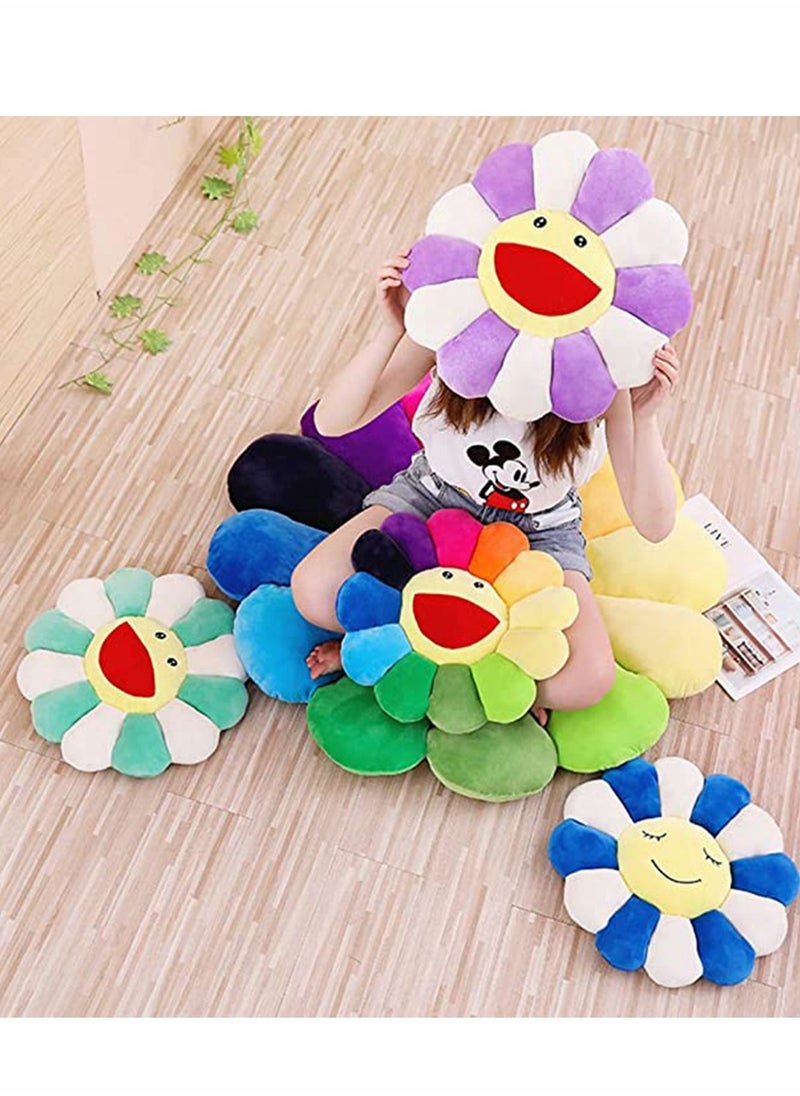 Flower Plush Pillow, Comfortable Sunflower Smiley Cushion Colorful Sun Toy Home Bedroom Shop Restaurant Decor  - Image 5