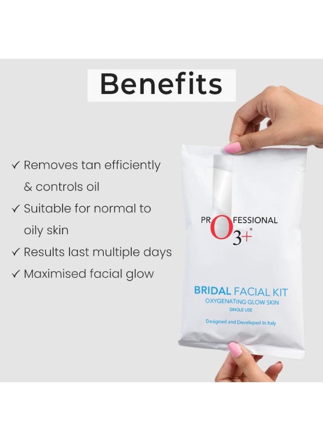 O3+ Bridal Facial Kit Oxygenating Glow Skin for Deep Cleansing, Bright & Radiant Complexion Suitable for All Skin Types (42g+50ml Single use Kit) - Image 4