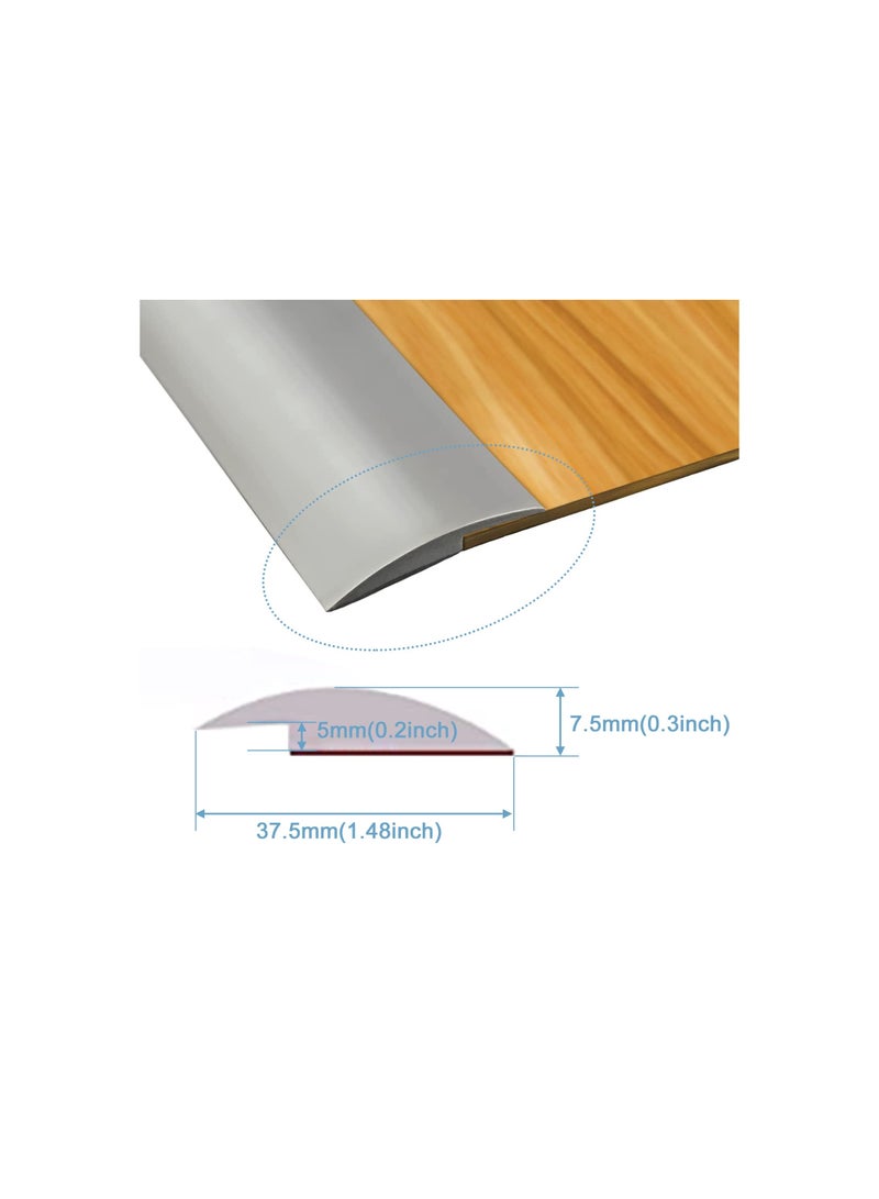SYOSI Floor Rubber Transition Strip, Self Adhesive Carpet to Tile Transition Strip Edging Trim Strip for Threshold Transitions with a Height Less Than 5 mm/0.2in, Flexible Threshold Strips(3 Meters) - Image 2