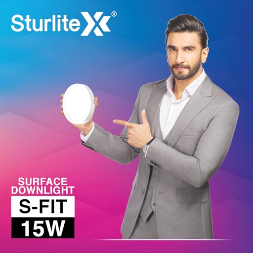 Sturlite S-FIT 15W Round LED Surface Light| 6500k Cool White Color Temperature| 1200 Lumens with CRI Tech for Accurate Color Representation - (Pack of 1) - Image 2