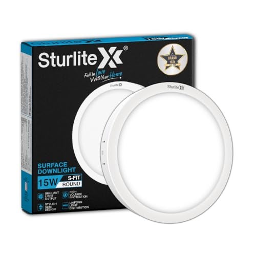 Sturlite S-FIT 15W Round LED Surface Light| 6500k Cool White Color Temperature| 1200 Lumens with CRI Tech for Accurate Color Representation - (Pack of 1) - Image 1
