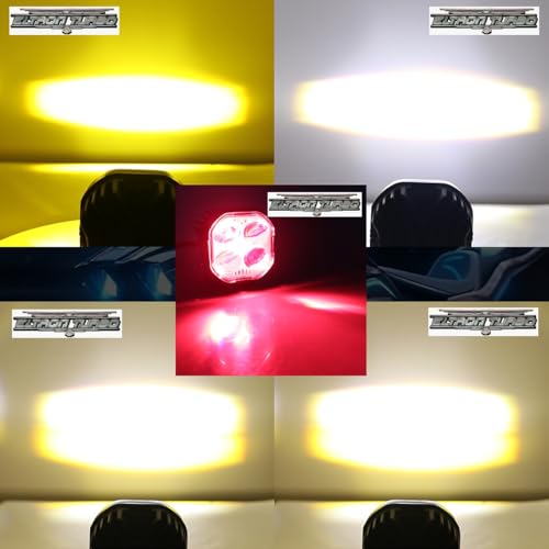 ELTRON TURBO Imported 3 Months Warranty 4 Led 12-24V 110W DC Power Fog Light Waterproof Universal Fit For All Bikes,Scooties,Cars (Pack of 2, Yellow, White, Flashing Reflection, Devil Light, Switch) - Image 2