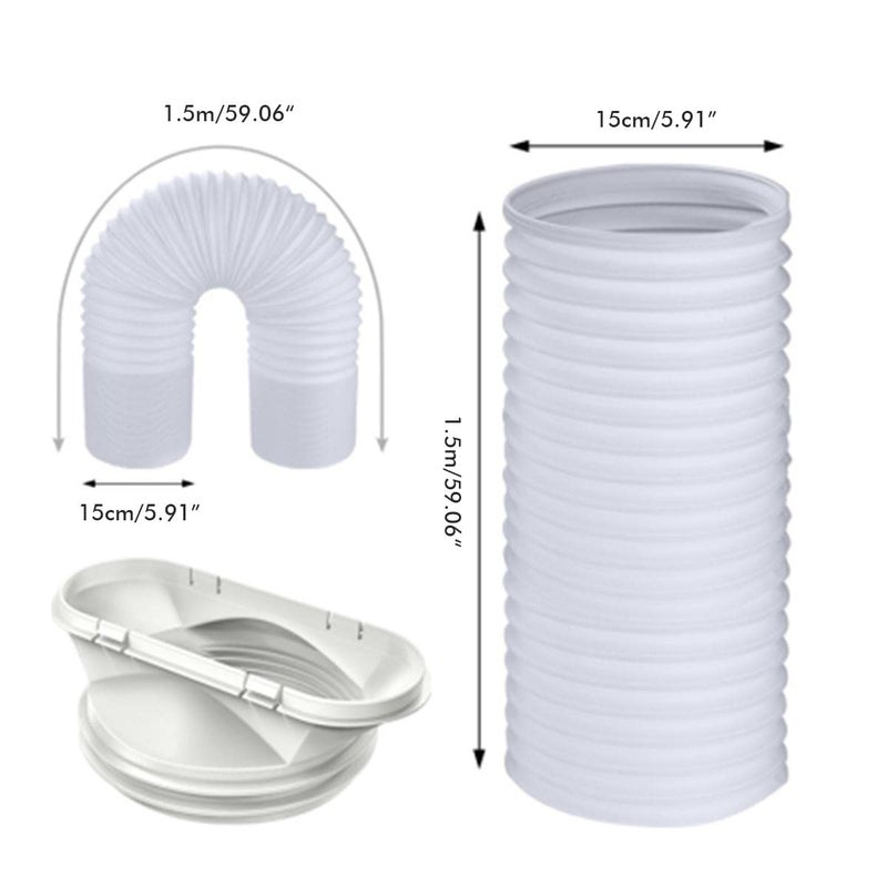 White 15cm Card Ring And Universal Exhaust Hose Collar For Portable Air Conditioner Dryer Ventilation Duct - Image 3
