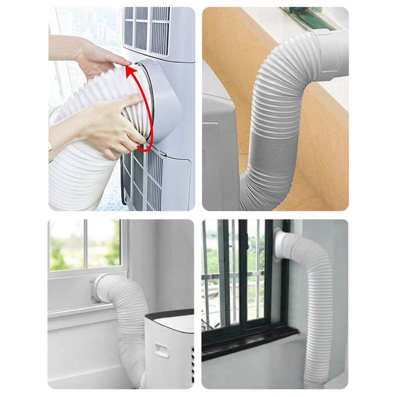 White 15cm Card Ring And Universal Exhaust Hose Collar For Portable Air Conditioner Dryer Ventilation Duct - Image 5