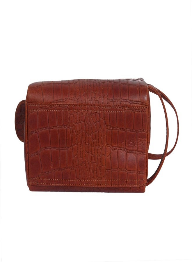 Celtic Croc-Embossed Leather Dopp Kit | Travel Toiletry Organizer with Top Zip & Front Pocket - Image 4