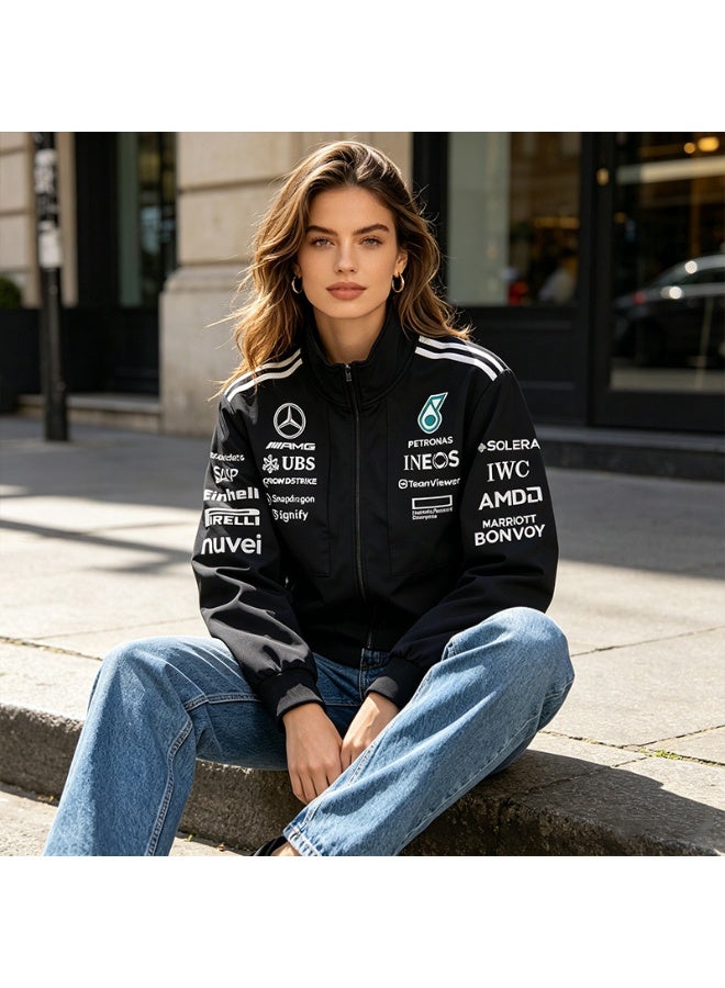 F1 Vuu Racing F1 Formula Racing Team Multi-Design Embroidery Jointed Russell Zipper Jacket Coat - Image 3