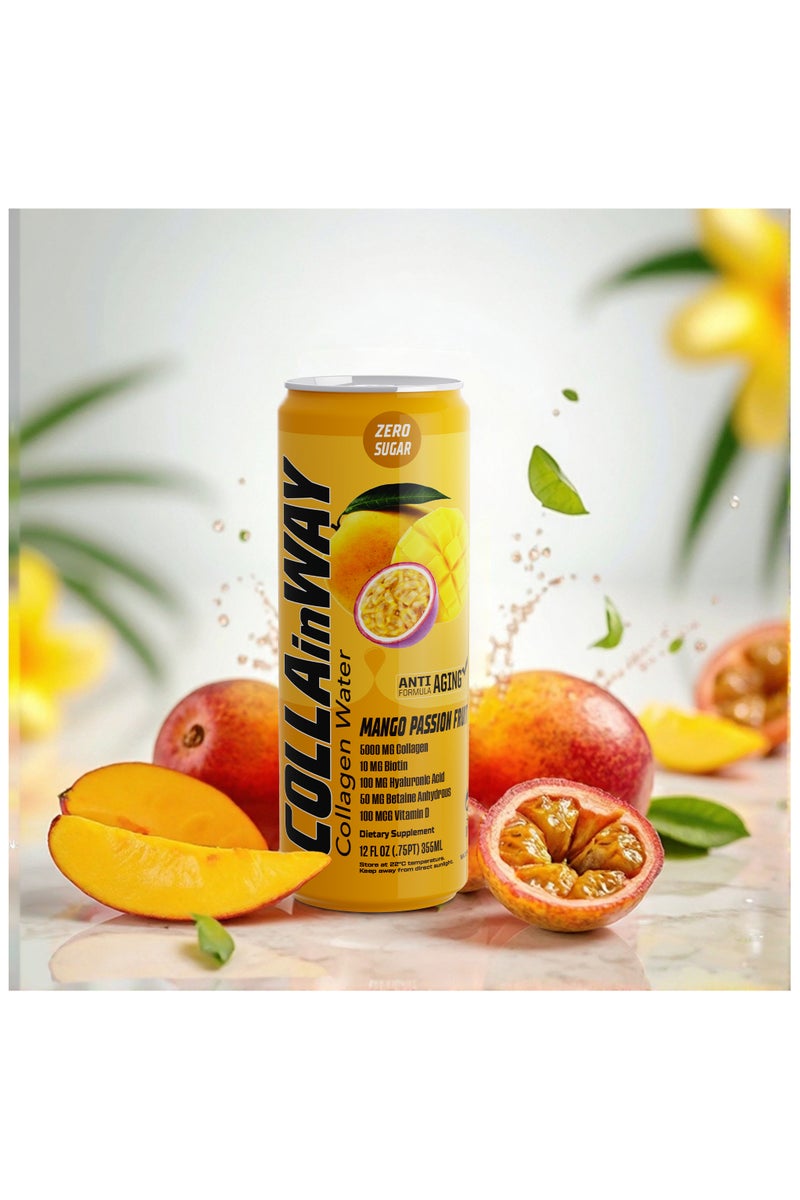 كولانواي كوللا إن واي كولاجين 5000 ملغ - خالٍ من السكر، 10 ملغ بيوتين، 100 ملغ حمض الهيالورونيك، 150 ملغ إل-غلوتاثيون، 100 ميكروغرام، إل-كارنيتين 0.5 غ، فيتامين D، كالسيوم - مرطب ومضاد للشيخوخة (عبوة 12، مانغو باشن فروت). - Image 3