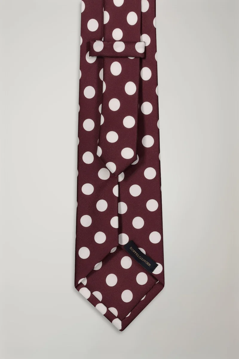 دوبل غانغر Men's macro pois bamboo tie - Bordeaux/White