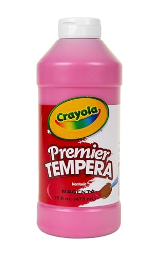 Crayola Premier Tempera Paint For Kids - Magenta (16oz), Kids Classroom Supplies, Great For Arts & Crafts, Non Toxic, Easy Squeeze Bottle - Image 1