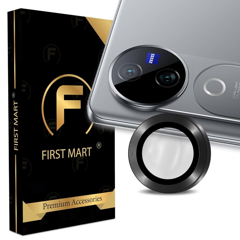 FIRST MART Camera Lens Protectors for Vivo V40 and Vivo V40 Pro (6.78 Inches) Tough HD Individual Aluminum Alloy Lens Ring Cover, Scratch Resistant, Thin Lens Protection| Black, 1 Pack - Image 1