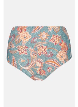 ESPRIT Women Allover Print Pull On Bikini Bottom, Slate Blue Combo  - Image 2