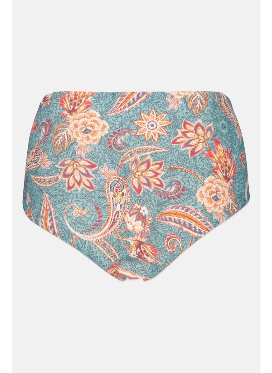 ESPRIT Women Allover Print Pull On Bikini Bottom, Slate Blue Combo  - Image 2