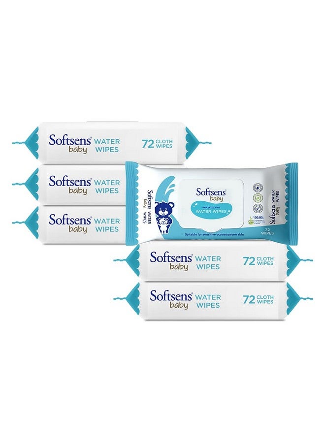 Softsens Baby 99.9% Pure Water Wipes | Pure Aloe Vera Extract with Lid Wipes for Babies (Pack of 6) - Image 1
