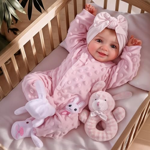 BABESIDE Reborn Baby Dolls Sunny - 17Inch Cute Soft Vinyl Realistic Baby Doll Poseable Smiling Real Life Baby Dolls with Complete Accessories for 3+ Years Old Gifts - Image 1