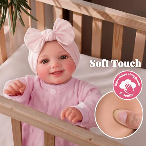 BABESIDE Reborn Baby Dolls Sunny - 17Inch Cute Soft Vinyl Realistic Baby Doll Poseable Smiling Real Life Baby Dolls with Complete Accessories for 3+ Years Old Gifts - Image 3