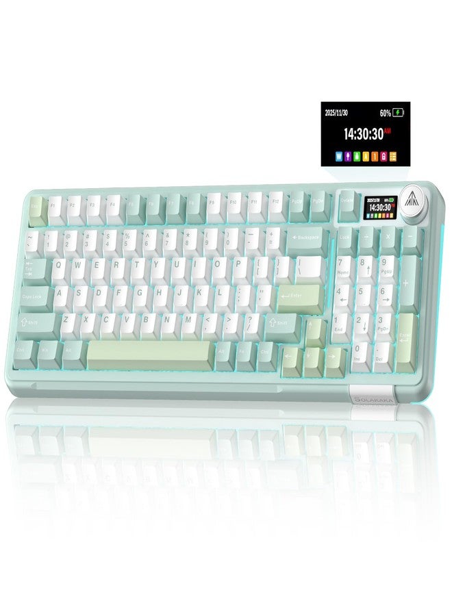 SOLAKAKA A99 Pro Wireless Mechanical Keyboard with BT5.0/2.4GHz/USB-C, LCD Screen & Metal Knob, Gasket-Mounted Gaming Keyboard, Full Hot-Swappable, RGB Creamy Keyboard for Win/Mac - Image 1