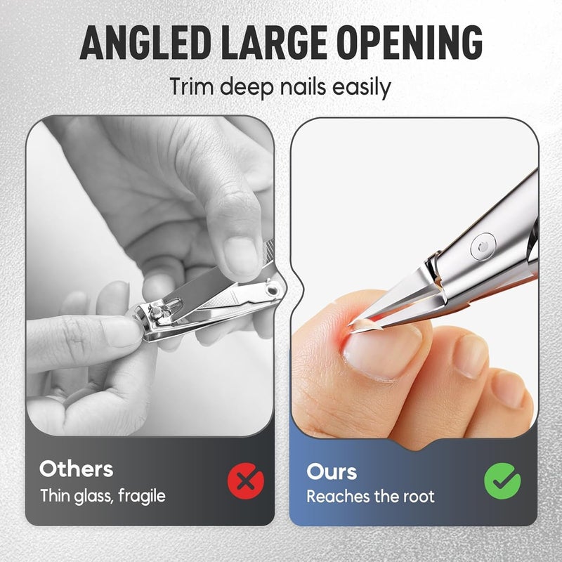 KASTWAVE Toenail Clippers for Thick & Ingrown Nails, 30° Fixed Angle Ultra-Sharp Stainless Steel Nail Clippers with Non-Slip Handle, Easy Use for Seniors & Adults, Black - Image 5