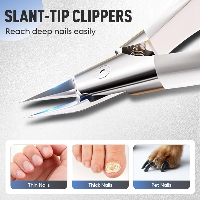 KASTWAVE Toenail Clippers for Thick & Ingrown Nails, 30° Fixed Angle Ultra-Sharp Stainless Steel Nail Clippers with Non-Slip Handle, Easy Use for Seniors & Adults, Black - Image 2