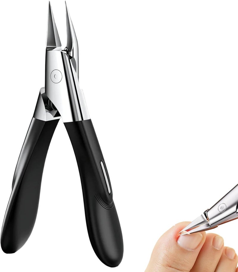 KASTWAVE Toenail Clippers for Thick & Ingrown Nails, 30° Fixed Angle Ultra-Sharp Stainless Steel Nail Clippers with Non-Slip Handle, Easy Use for Seniors & Adults, Black - Image 1
