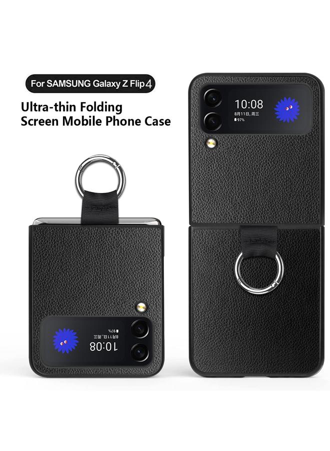 S-TOP Case For Samsung Galaxy Z Flip4 Litchi Texture Protective Phone Case with Ring - Image 2