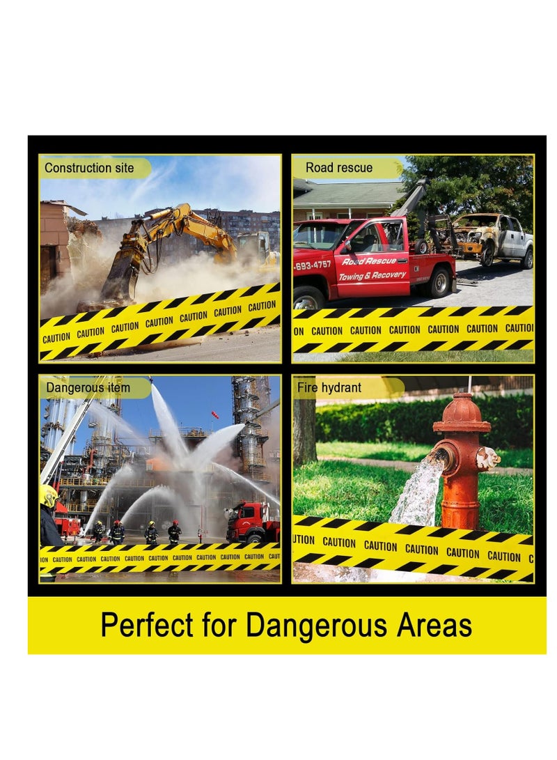 SYOSI Warning Tape Hazard Caution Yellow and Black Barrier Marking Used for Road Construction Warning Transportation of Dangerous Goods Themed Parties 4.8 cm *25 m - Image 5